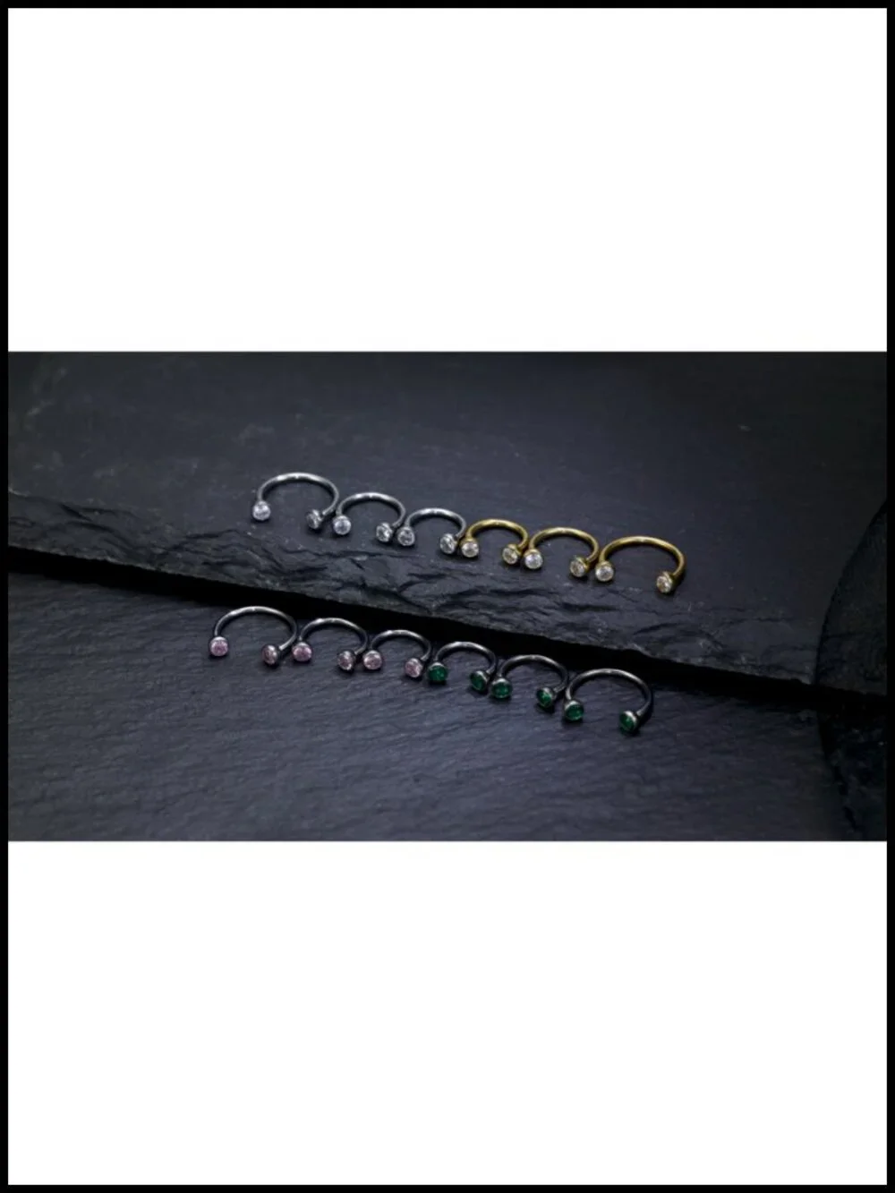 18G Titanium Horseshoe Septum Ring Nose Lip Piercing Jewelry Set